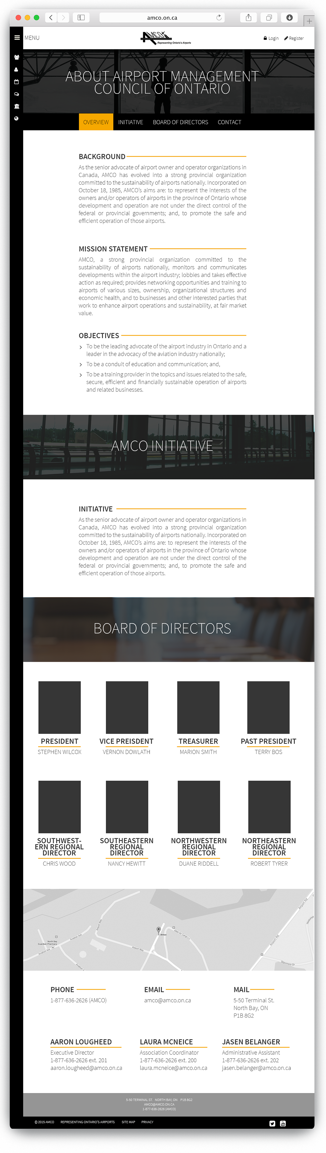 Airport Management Council of Ontario desktop website