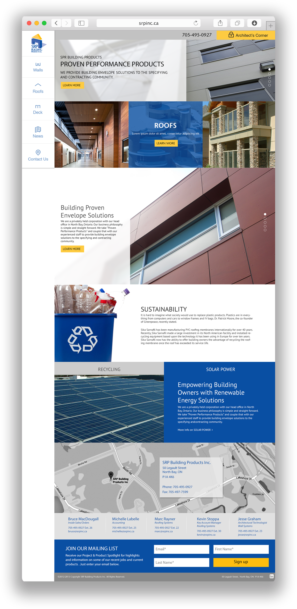 SRP Building Products website design